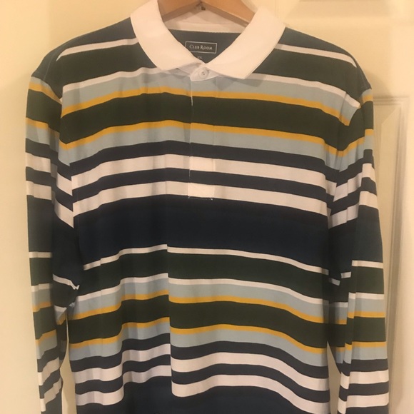 Club Room Other - Club Room long sleeve chest-stripe Rugby Polo